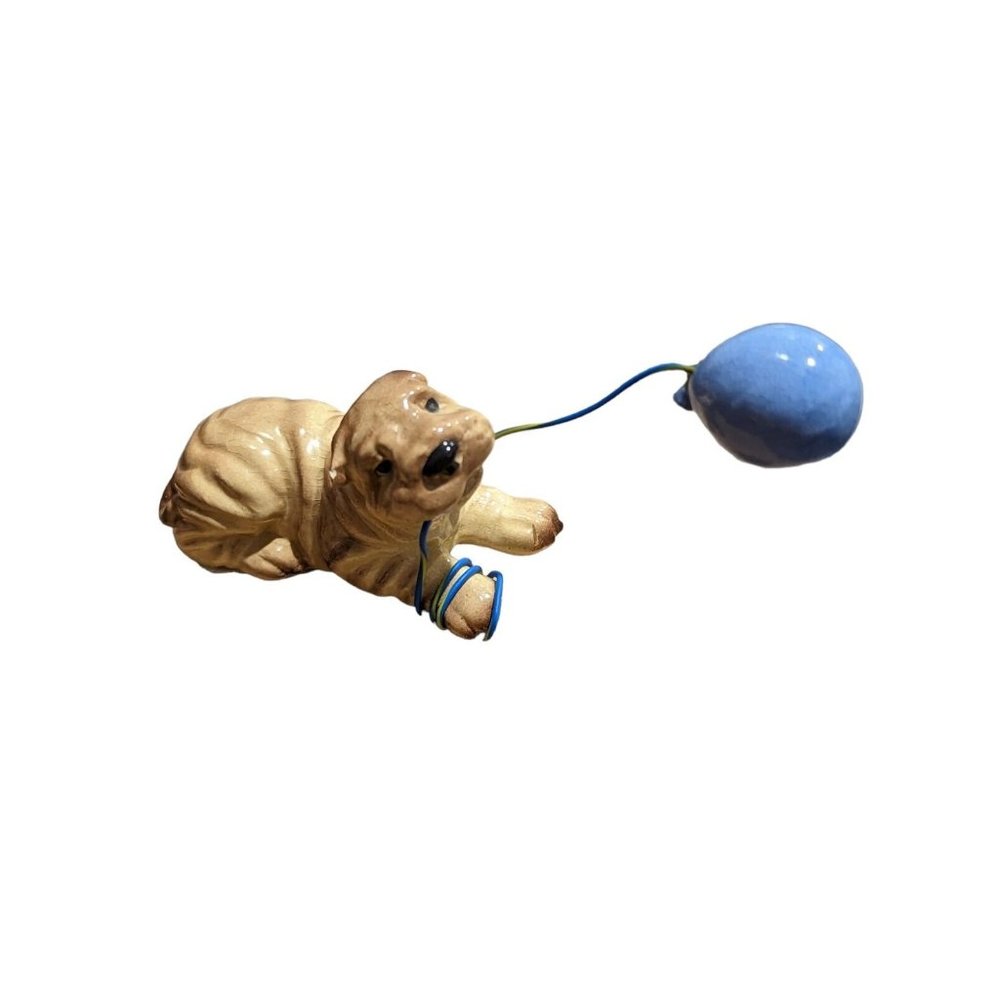 Hagen Renaker Miniature Made in America 1995 Shar Pei dog with balloon retired